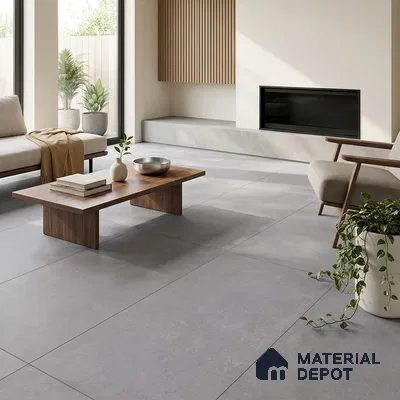 Cement Look Wall & Floor Matte Finish Grey Vitrified Tile | TL 05564 B 4 ft x 2 ft - 9 mm | Suitable For Living Room, Hall & Study