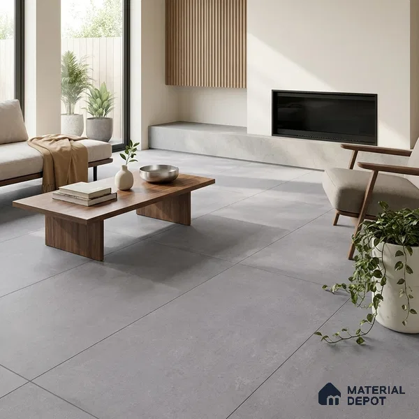 Cement Look Wall & Floor Matte Finish Grey Vitrified Tile | TL 05564 B 4 ft x 2 ft - 9 mm | Suitable For Living Room, Hall & Study
