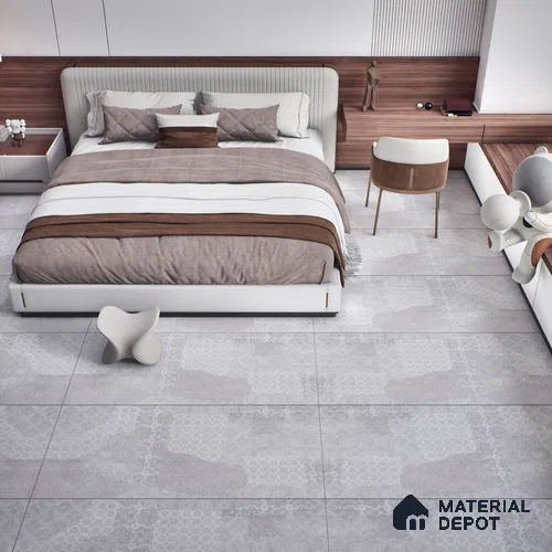 Marble & Highlighter Wall Tile TL 05564 Grey 4 ft x 2 ft Matte Finish Vitrified Tile - 9 mm | Suitable for Living Room, Dining, Feature / Accent Walls