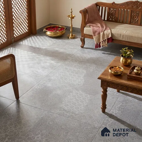 Marble & Highlighter Wall Tile TL 05564 Grey 4 ft x 2 ft Matte Finish Vitrified Tile - 9 mm | Suitable for Living Room, Dining, Feature / Accent Walls