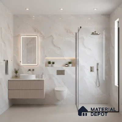 Marble Floor & Wall Tile TL 05569 Grey Carvista 4 ft x 2 ft Glossy Finish Vitrified Tile - 9 mm (Random 3)