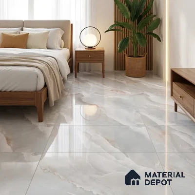Marble Floor & Wall Tile TL 05569 Grey Carvista 4 ft x 2 ft Glossy Finish Vitrified Tile - 9 mm (Random 3)