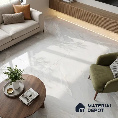 Marble Onyx Wall & Floor Tile TL 05569 Cool White 4 ft x 2 ft Glossy Finish Vitrified Tile - 9 mm | 3 Random Designs | Suitable For Living Room, Bedroom, Dining