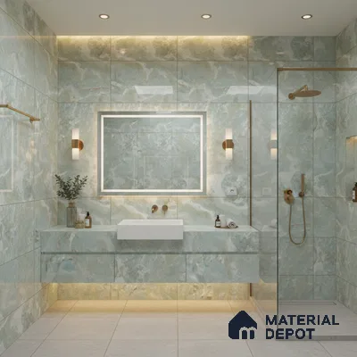 Marble Floor & Wall Tile TL 05571 Natural Strom 4 ft x 2 ft Glossy Finish Vitrified Tile - 9 mm (Random 5)