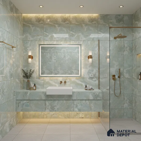Marble Floor & Wall Tile TL 05571 Natural Strom 4 ft x 2 ft Glossy Finish Vitrified Tile - 9 mm (Random 5)
