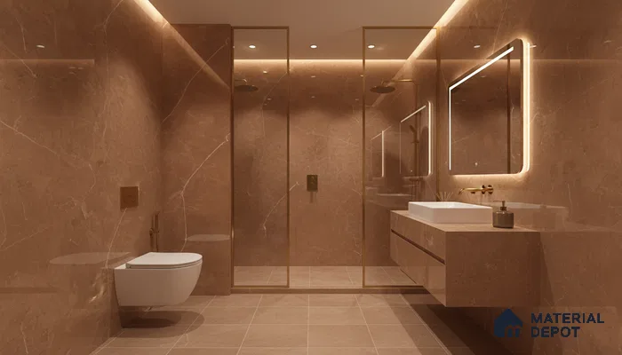 Budget Friendly Marble Floor & Wall Tile Value For Money TL 05580 Brown Armani Royal 4 ft x 2 ft - Vitrified Glossy Finish -9 mm | Suitable for Living Room, Bedroom & Bathroom