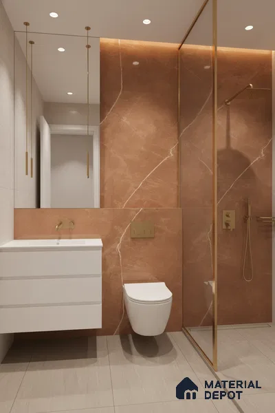 Budget Friendly Marble Floor & Wall Tile Value For Money TL 05580 Brown Armani Royal 4 ft x 2 ft - Vitrified Glossy Finish -9 mm | Suitable for Living Room, Bedroom & Bathroom
