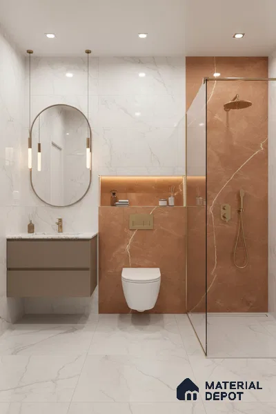 Budget Friendly Marble Floor & Wall Tile Value For Money TL 05580 Brown Armani Royal 4 ft x 2 ft - Vitrified Glossy Finish -9 mm | Suitable for Living Room, Bedroom & Bathroom