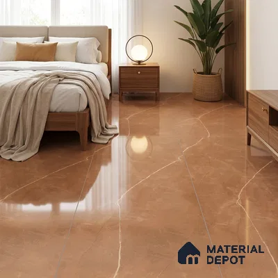 Budget Friendly Marble Floor & Wall Tile Value For Money TL 05580 Brown Armani Royal 4 ft x 2 ft - Vitrified Glossy Finish -9 mm | Suitable for Living Room, Bedroom & Bathroom