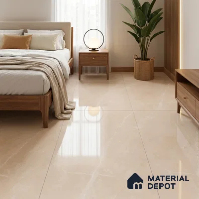 Budget Friendly Marble Floor & Wall Tile Value For Money TL 05581 Light Brown Armani Royal 4 ft x 2 ft - Vitrified Glossy Finish -9 mm | Suitable for Living Room, Bedroom & Bathroom