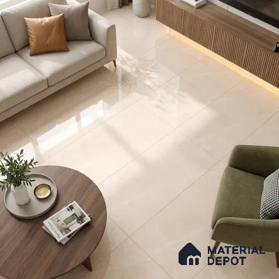 Budget Friendly Marble Armani Brown Wall & Floor Value For Money Tile TL 05581 Latte Beige 4 ft x 2 ft Glossy Finish Vitrified Tile - 9 mm | Suitable For Living Room, Bedroom, Dining