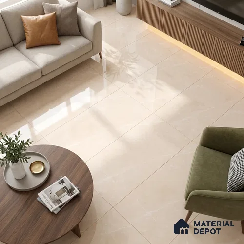 Budget Friendly Marble Armani Brown Wall & Floor Value For Money Tile TL 05581 Latte Beige 4 ft x 2 ft Glossy Finish Vitrified Tile - 9 mm | Suitable For Living Room, Bedroom, Dining