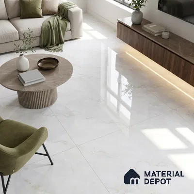 Budget Friendly Marble Onyx Wall & Floor Value For Money Tile TL 05582 Off-White 4 ft x 2 ft Glossy Finish Vitrified Tile - 9 mm | Suitable For Living Room, Bedroom, Dining