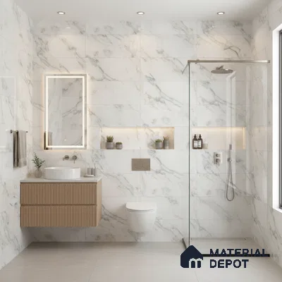 Budget Friendly Marble Floor & Wall Tile Value For Money TL 05587 Green Aurelia 4 ft x 2 ft - Vitrified Glossy Finish -9 mm | Suitable for Living Room, Bedroom & Bathroom