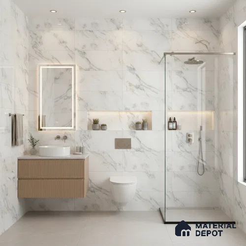 Budget Friendly Marble Floor & Wall Tile Value For Money TL 05587 Green Aurelia 4 ft x 2 ft - Vitrified Glossy Finish -9 mm | Suitable for Living Room, Bedroom & Bathroom
