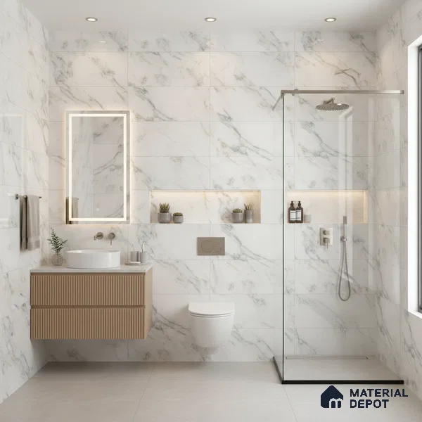 Budget Friendly Marble Floor & Wall Tile Value For Money TL 05587 Green Aurelia 4 ft x 2 ft - Vitrified Glossy Finish -9 mm | Suitable for Living Room, Bedroom & Bathroom