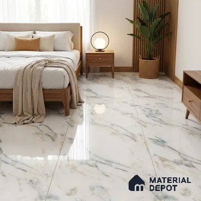 Budget Friendly Marble Floor & Wall Tile Value For Money TL 05587 Green Aurelia 4 ft x 2 ft - Vitrified Glossy Finish -9 mm | Suitable for Living Room, Bedroom & Bathroom