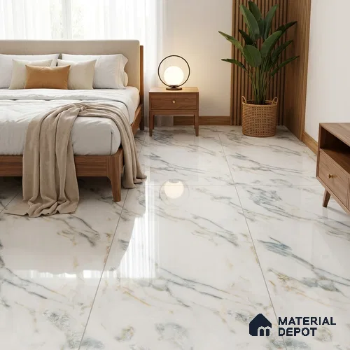 Budget Friendly Marble Floor & Wall Tile Value For Money TL 05587 Green Aurelia 4 ft x 2 ft - Vitrified Glossy Finish -9 mm | Suitable for Living Room, Bedroom & Bathroom