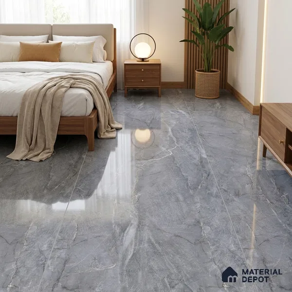 Budget Friendly Marble Floor & Wall Tile Value For Money TL 05590 Blue Sorrento 4 ft x 2 ft - Vitrified Glossy Finish -9 mm | 4 Random Design | Suitable for Living Room, Bedroom & Bathroom