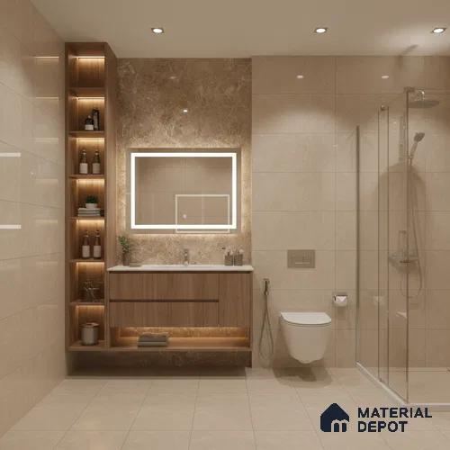 Budget Friendly Marble Floor & Wall Tile Value For Money TL 05592 Brown Logger 4 ft x 2 ft - Vitrified Glossy Finish -9 mm | 7 Random Design | Suitable for Living Room, Bedroom & Bathroom