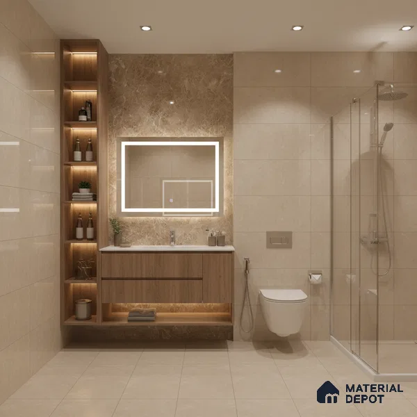 Budget Friendly Marble Floor & Wall Tile Value For Money TL 05592 Brown Logger 4 ft x 2 ft - Vitrified Glossy Finish -9 mm | 7 Random Design | Suitable for Living Room, Bedroom & Bathroom