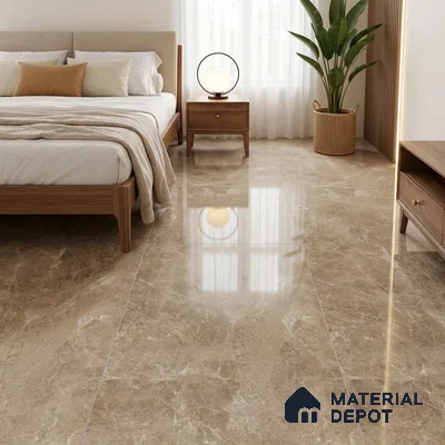 Budget Friendly Marble Floor & Wall Tile Value For Money TL 05592 Brown Logger 4 ft x 2 ft - Vitrified Glossy Finish -9 mm | 7 Random Design | Suitable for Living Room, Bedroom & Bathroom