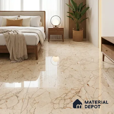 Budget Friendly Marble Floor & Wall Tile Value For Money TL 05597 Crema Arenado 4 ft x 2 ft - Vitrified Glossy Finish -9 mm | 3 Random Design | Suitable for Living Room, Bedroom & Bathroom