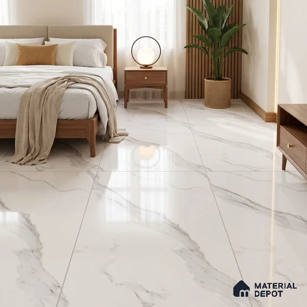 Budget Friendly Marble Floor & Wall Tile Value For Money TL 05608 Lasa Satvario 4 ft x 2 ft - Vitrified Glossy Finish -9 mm | Suitable for Living Room, Bedroom & Bathroom