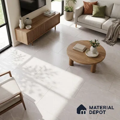 Marble Crema Marfil Wall & Floor Tile TL 05612 Taupe Beige 4 ft x 2 ft Matte Finish Vitrified Tile - 9 mm | 6 Random Designs | Suitable For Living Room, Bedroom, Kitchen