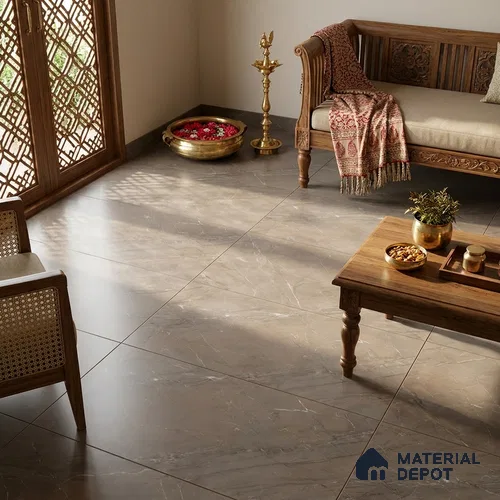 Marble Emperador Wall & Floor Tile TL 05616 Mocha Brown 4 ft x 2 ft Matte Finish Vitrified Tile - 9 mm | Suitable For Living Room, Bedroom, Kitchen