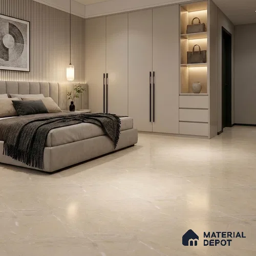 Marble Crema Marfil Wall & Floor Tile TL 05617 Oat Beige 4 ft x 2 ft Matte Finish Vitrified Tile - 9 mm | Suitable For Living Room, Bedroom, Kitchen