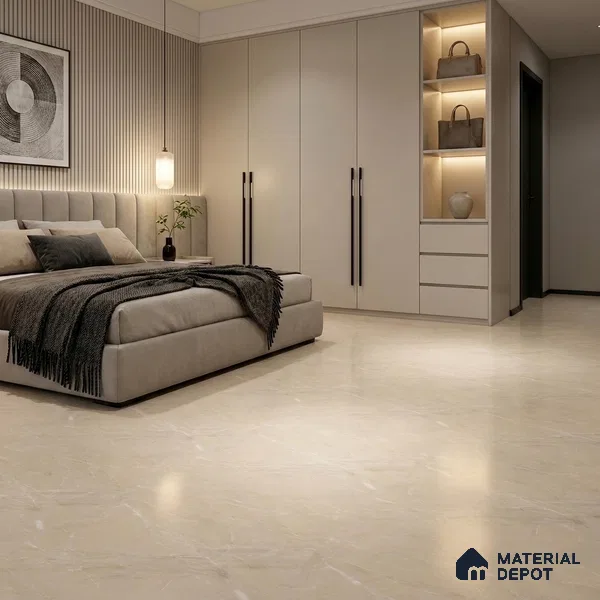 Marble Crema Marfil Wall & Floor Tile TL 05617 Oat Beige 4 ft x 2 ft Matte Finish Vitrified Tile - 9 mm | Suitable For Living Room, Bedroom, Kitchen