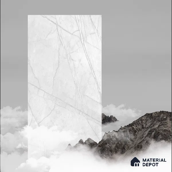 Marble Carrara Wall & Floor Tile TL 05618 B Off-White 4 ft x 2 ft Matte Finish Vitrified Tile - 9 mm | Suitable For Living Room, Bedroom, Kitchen