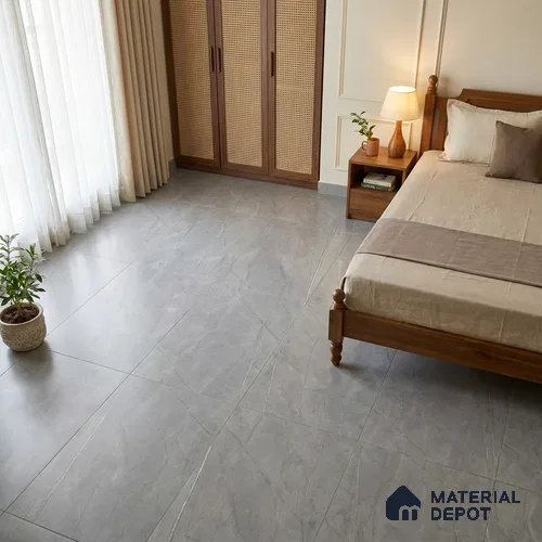 Marble Tundra Grey Wall & Floor Tile TL 05618 Slate Grey 4 ft x 2 ft Matte Finish Vitrified Tile - 9 mm | Suitable For Living Room, Bedroom, Kitchen