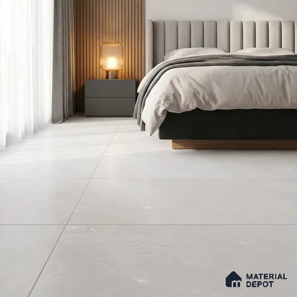 Marble Carrara Wall & Floor Tile TL 05620 B Off-White 4 ft x 2 ft Matte Finish Vitrified Tile - 9 mm | Suitable For Living Room, Bedroom, Kitchen