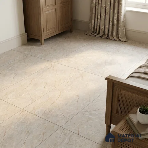 Marble Tundra Grey Wall & Floor Tile TL 05622 Light Grey 4 ft x 2 ft Matte Finish Vitrified Tile - 9 mm | Suitable For Living Room, Bedroom, Kitchen