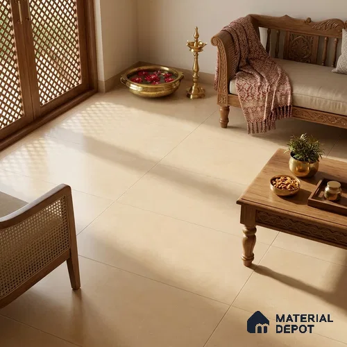 Cement Wall & Floor Tile TL 05623 B Peach Orange 4 ft x 2 ft Matte Finish Vitrified Tile - 9 mm | Suitable For Living Room, Hall, Bedroom
