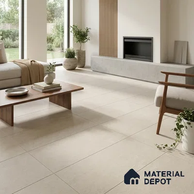 Plain Wall & Floor Tile TL 05626 B Beige 4 ft x 2 ft Matte Finish Vitrified Tile - 9 mm | Suitable For Living Room, Hall, Bedroom
