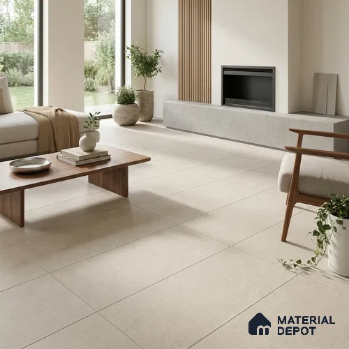 Plain Wall & Floor Tile TL 05626 B Beige 4 ft x 2 ft Matte Finish Vitrified Tile - 9 mm | Suitable For Living Room, Hall, Bedroom