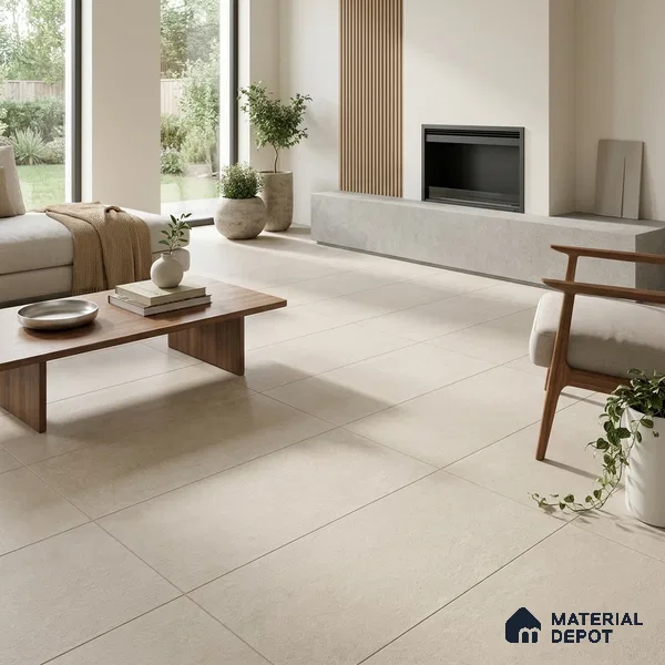 Plain Wall & Floor Tile TL 05626 B Beige 4 ft x 2 ft Matte Finish Vitrified Tile - 9 mm | Suitable For Living Room, Hall, Bedroom