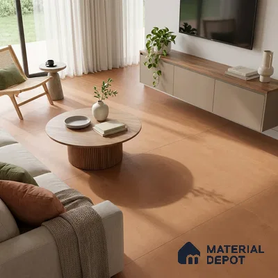 Cement Wall & Floor Tile TL 05628 Oak Brown 4 ft x 2 ft Matte Finish Vitrified Tile - 9 mm | Suitable For Living Room, Hall, Bedroom