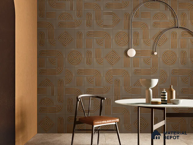 Moroccan Wall Tile TL 05640 Tangier Sahara Velvet 6 x 6 inch Ceramic Matte Finish - 9 mm | 5 Random Faces | Suitable for Living Room, Bathroom, Kitchen & Backsplash