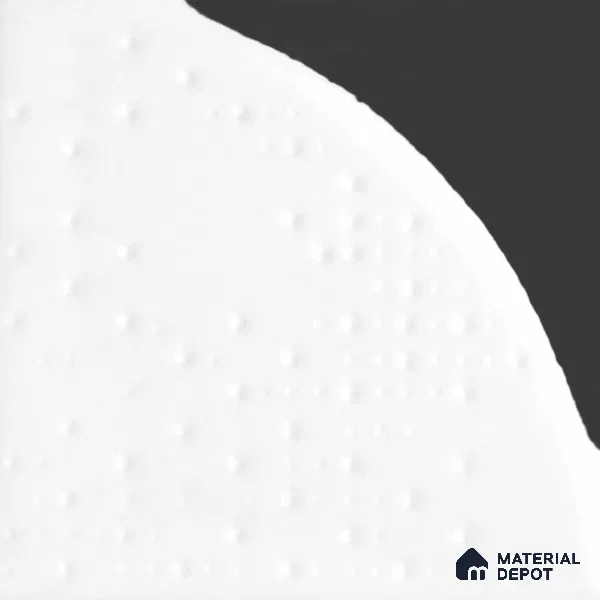 Moroccan Wall Tile TL 05642 Tangier White Wave 6 x 6 inch Ceramic Matte Finish - 9 mm | 5 Random Faces | Suitable for Living Room, Bathroom, Kitchen & Backsplash