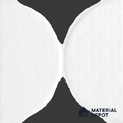 Moroccan Wall Tile TL 05642 Tangier White Wave 6 x 6 inch Ceramic Matte Finish - 9 mm | 5 Random Faces | Suitable for Living Room, Bathroom, Kitchen & Backsplash