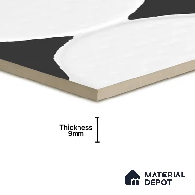 Moroccan Wall Tile TL 05642 Tangier White Wave 6 x 6 inch Ceramic Matte Finish - 9 mm | 5 Random Faces | Suitable for Living Room, Bathroom, Kitchen & Backsplash