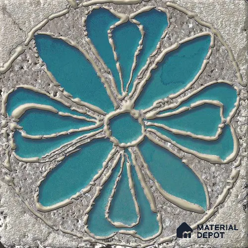Moroccan Wall Tile TL 05645 Opulence Blue Zenith 8 x 8 inch Ceramic Matte Finish - 9 mm | 4 Random Faces | Suitable for Living Room, Bathroom, Kitchen & Backsplash | Please Expect a Slight Variation of Pattern