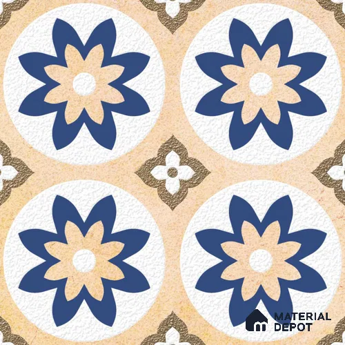 Moroccan Wall Tile TL 05646 Opulence Sandstone Beige 8 x 8 inch Ceramic Matte Finish - 9 mm | 4 Random Faces | Suitable for Living Room, Bathroom, Kitchen & Backsplash | Please Expect a Slight Variation of Pattern