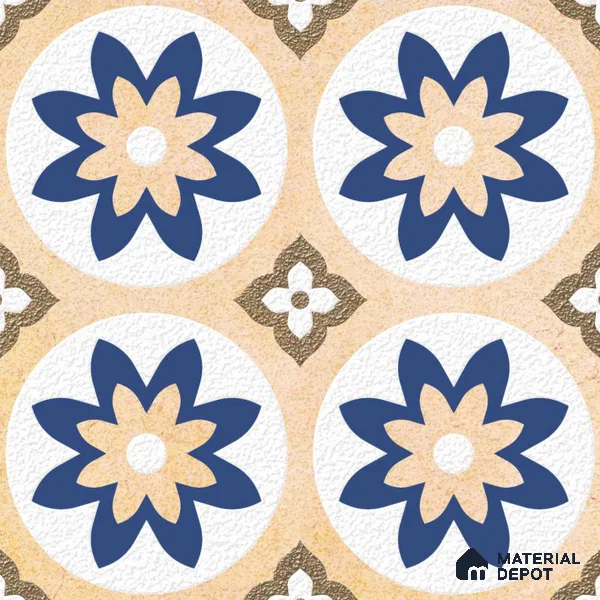 Moroccan Wall Tile TL 05646 Opulence Sandstone Beige 8 x 8 inch Ceramic Matte Finish - 9 mm | 4 Random Faces | Suitable for Living Room, Bathroom, Kitchen & Backsplash | Please Expect a Slight Variation of Pattern