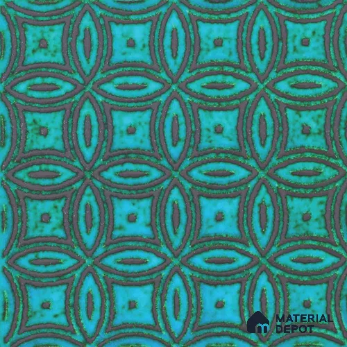 Moroccan Wall Tile TL 05650 Opulence Enchanted Teal 8 x 8 inch Ceramic Matte Finish - 9 mm | 3 Random Faces | Suitable for Living Room, Bathroom, Kitchen & Backsplash | Please Expect a Slight Variation of Pattern