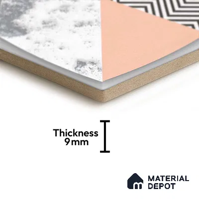 Hexagonal Wall Tile TL 05651 Matrix Prismatic Triad 6 x 6 inch Ceramic Matte Finish - 9 mm | 6 Random Faces | Suitable for Living Room, Bathroom, Kitchen & Backsplash